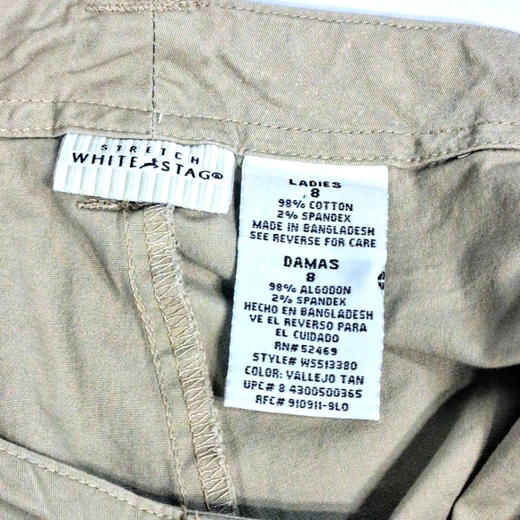 Women's White Stag Size 8 Stretchy Beige/Khaki Pants/Shorts - Picture 2 of 7